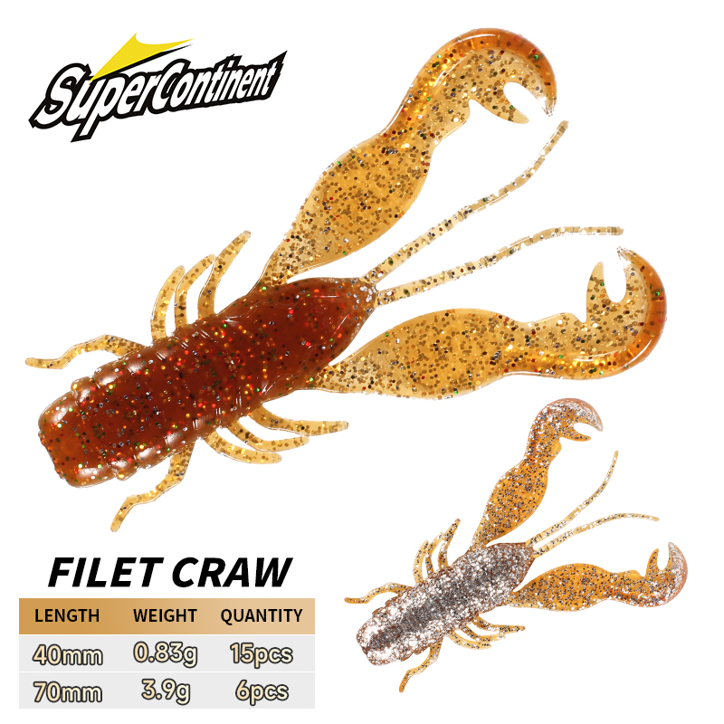 2023 Supercontinent Filet Craw - مراجعة Fishing Lure Soft Plastic وسعره